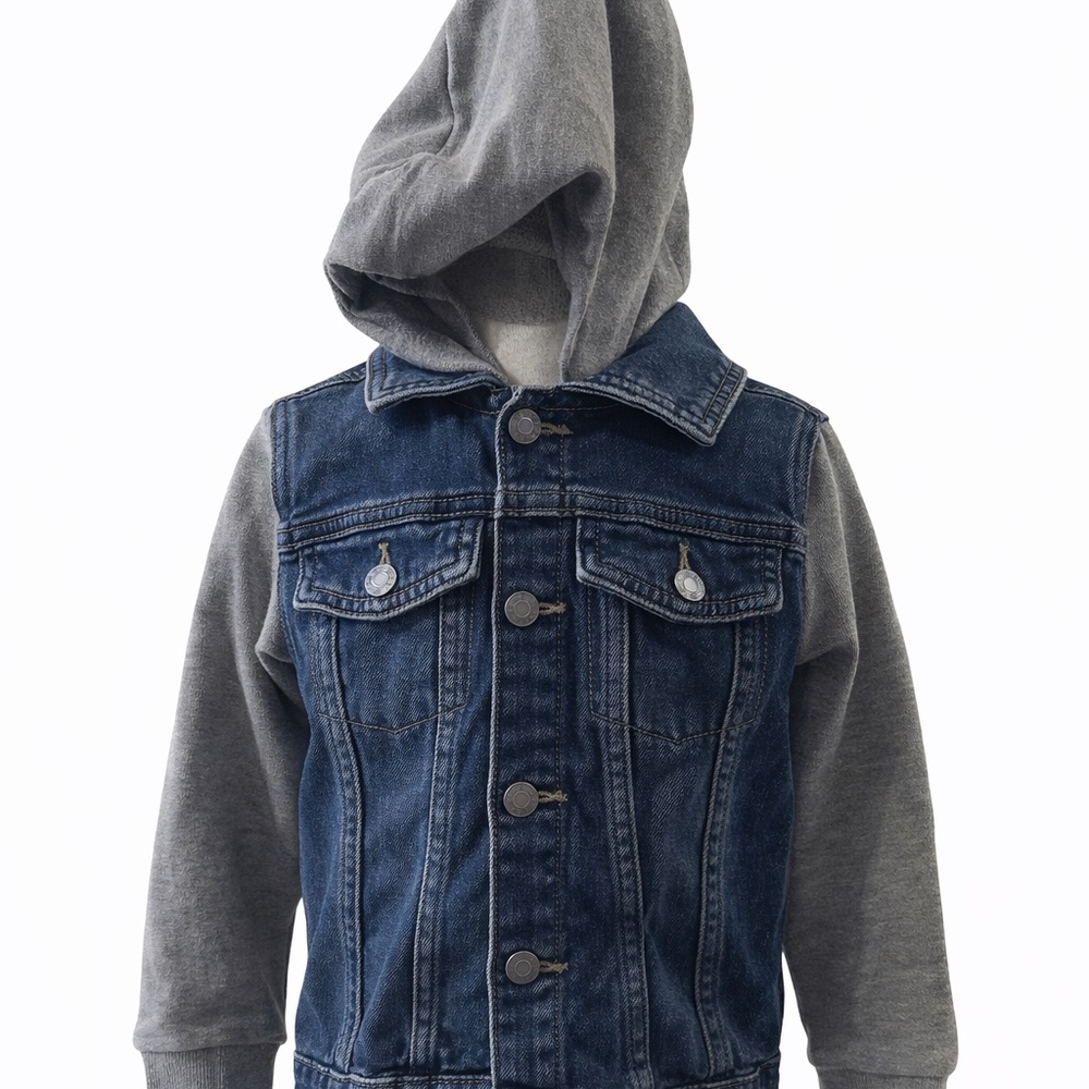 Toddler Boys Denim Jacket with Hood Size 5T